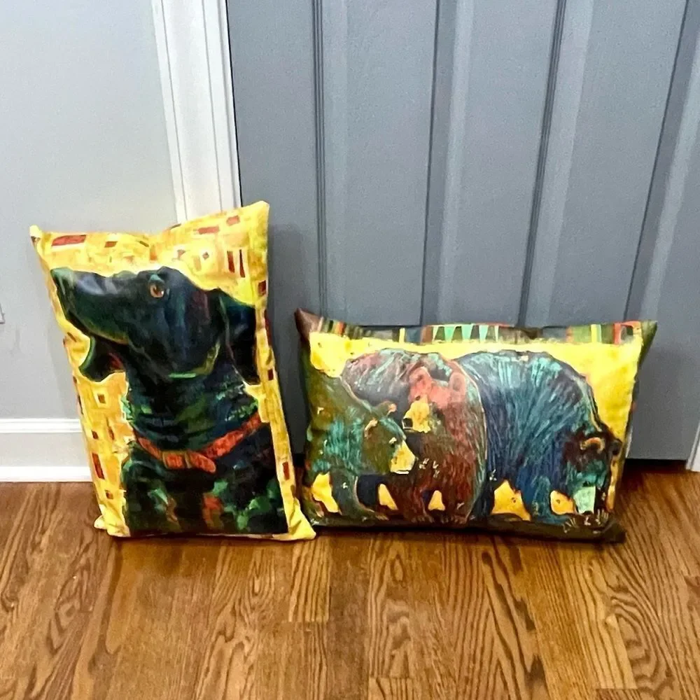 Two Kindred Spirits Decorative Pillows | Bears & Lab
